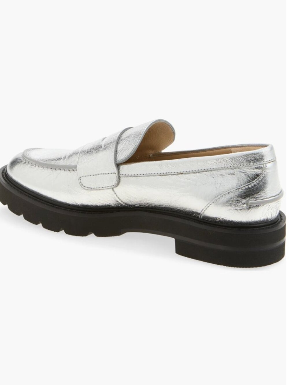 Stuart Weitzman PARKER LIFT LOAFER in Silver - Sz 10